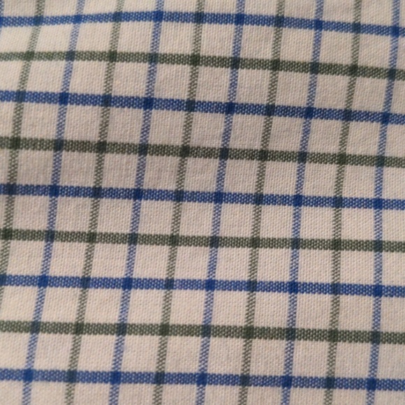 Men's J. Crew Factory button-up in white with blue and green sz large - Picture 3 of 4